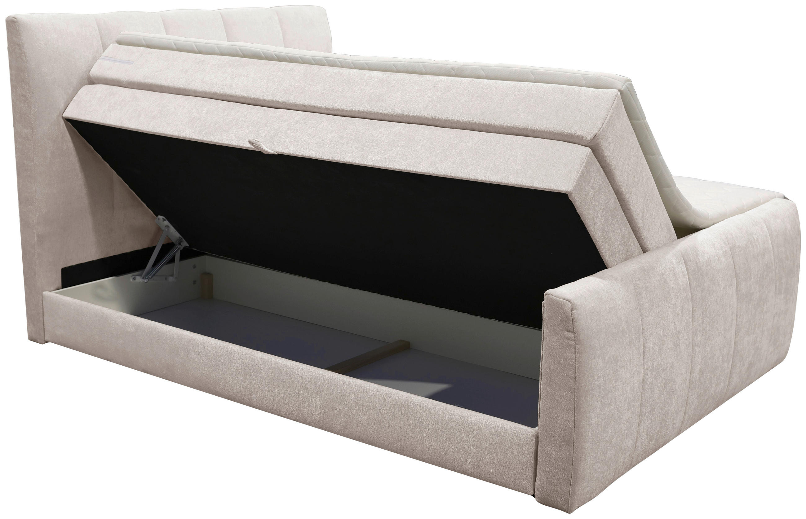 BOXSPRINGBETT 180/200 cm  in Greige  - Greige/Schwarz, Basics, Kunststoff/Textil (180/200cm) - Boxxx