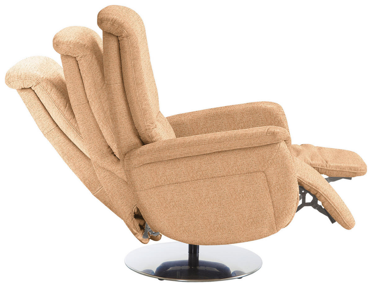 RELAXSESSEL Textil Gelb  - Edelstahlfarben/Gelb, Konventionell, Textil/Metall (79/112/94cm) - Beldomo Premium