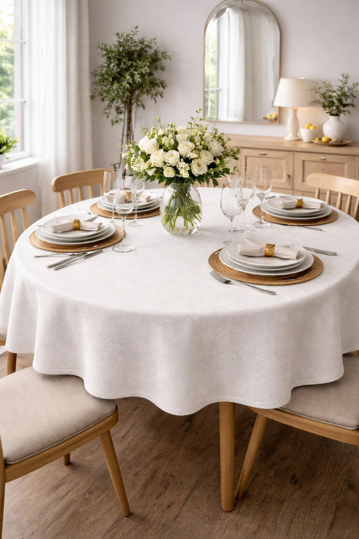 STOLNJAK   LEANDRA  - bela, Osnovno, tekstil (160cm) - Novel