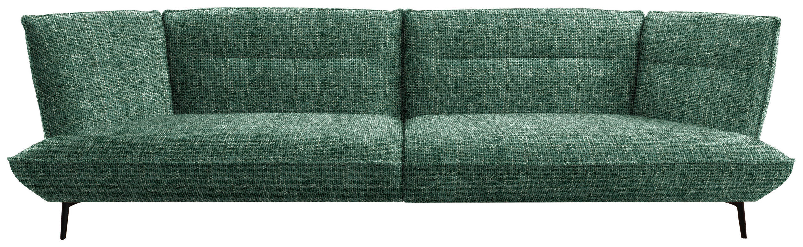 MEGASOFA in Flachgewebe Grün  - Schwarz/Grün, Design, Holzwerkstoff/Textil (339/92/99cm) - Moderano
