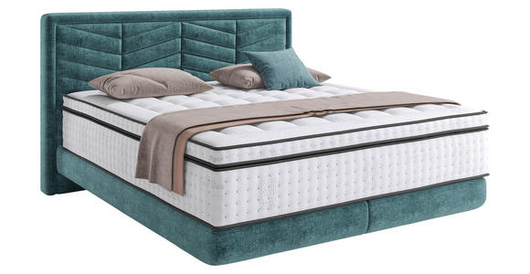 BOXSPRINGBETT 160/200 cm  in Blau  - Blau/Schwarz, KONVENTIONELL, Kunststoff/Textil (160/200cm) - Carryhome