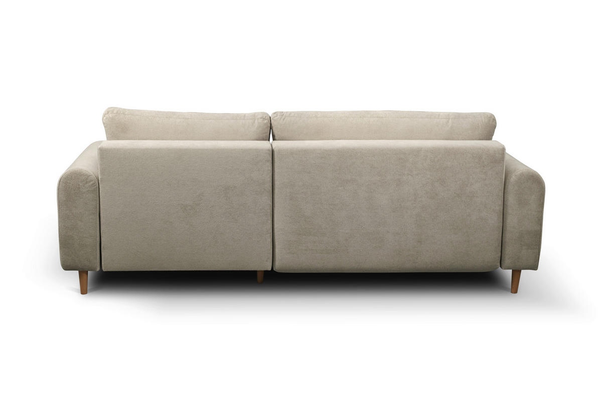 ECKSOFA VIRA Beige Struktur Rückenkissen, Bettkasten, Liegefläche im Originalstoff  - Beige/Naturfarben, Design, Holz/Textil (230/150cm) - MID.YOU
