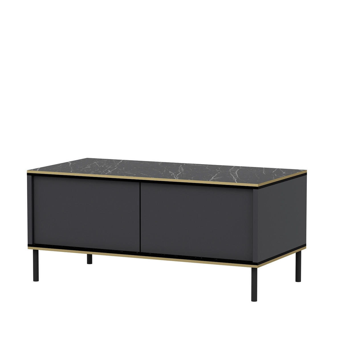 COUCHTISCH Imaj Couchtisch 90/45/40 cm rechteckig Anthrazit, Schwarz  - Anthrazit/Schwarz, Design, Holzwerkstoff/Metall (90/45/40cm) - Livetastic