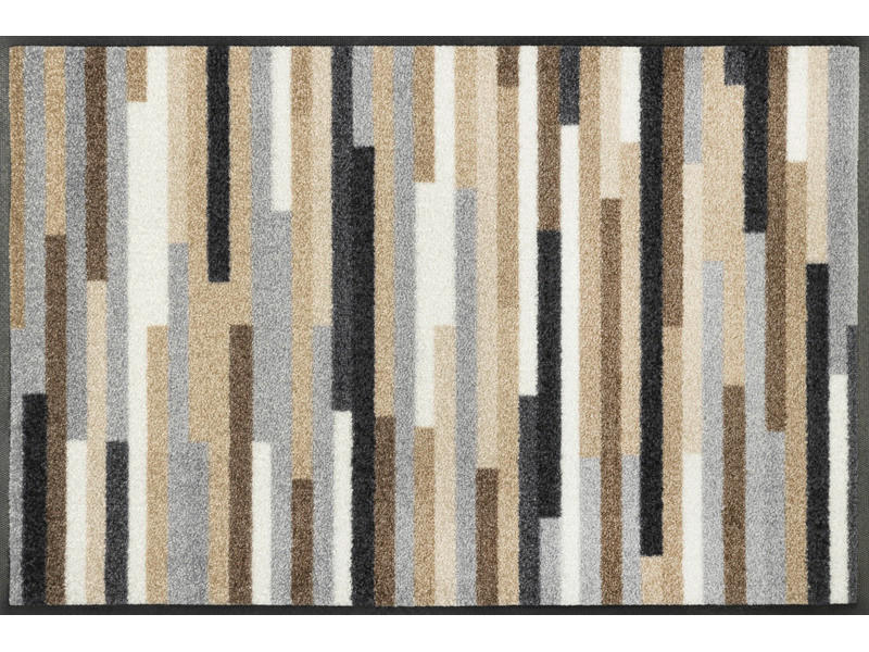 FUßMATTE 50/75 cm Mikado Stripes  - Beige/Braun, KONVENTIONELL, Kunststoff/Textil (50/75cm) - wash+dry
