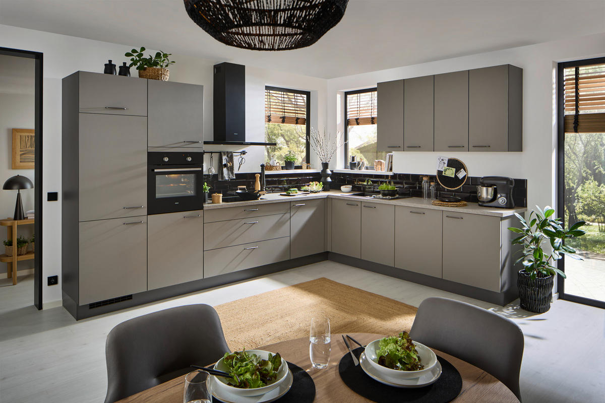 EINBAUKÜCHE   - Taupe, Design, Holzwerkstoff - Celina