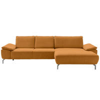 ECKSOFA MR 270 Currygelb Chenille  - Chromfarben/Currygelb, Design, Textil/Metall (335/181cm) - Musterring