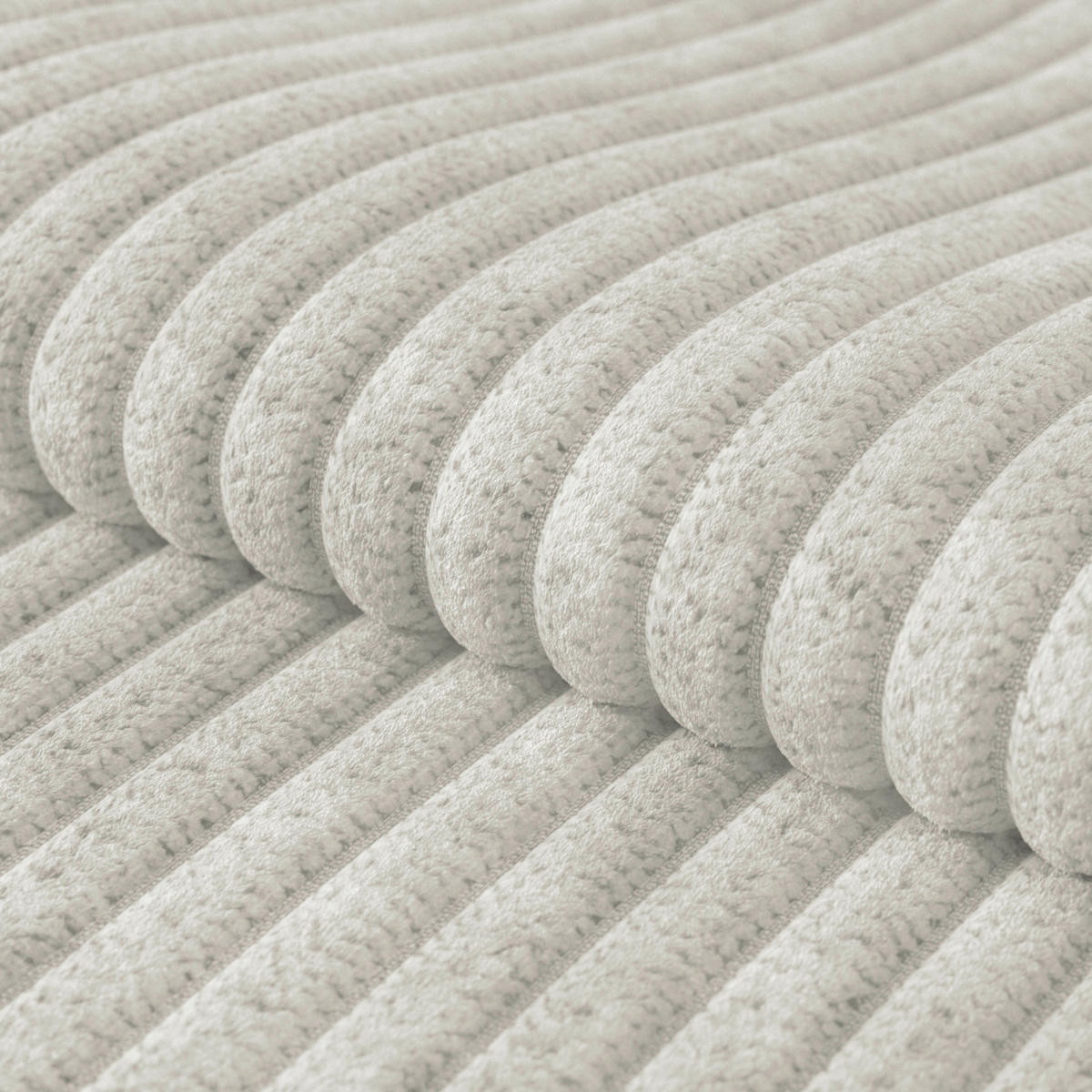 ECKSOFA Creme Chenille  - Chromfarben/Creme, KONVENTIONELL, Textil/Metall (234/312cm) - Livetastic