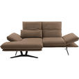 ECKSOFA  in Echtleder Greige  130/210 cm  - Greige/Gelb, Design, Leder/Metall (130/210cm) - Dieter Knoll