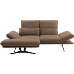 ECKSOFA  in Echtleder Greige  130/210 cm  - Greige/Gelb, Design, Leder/Metall (130/210cm) - Dieter Knoll