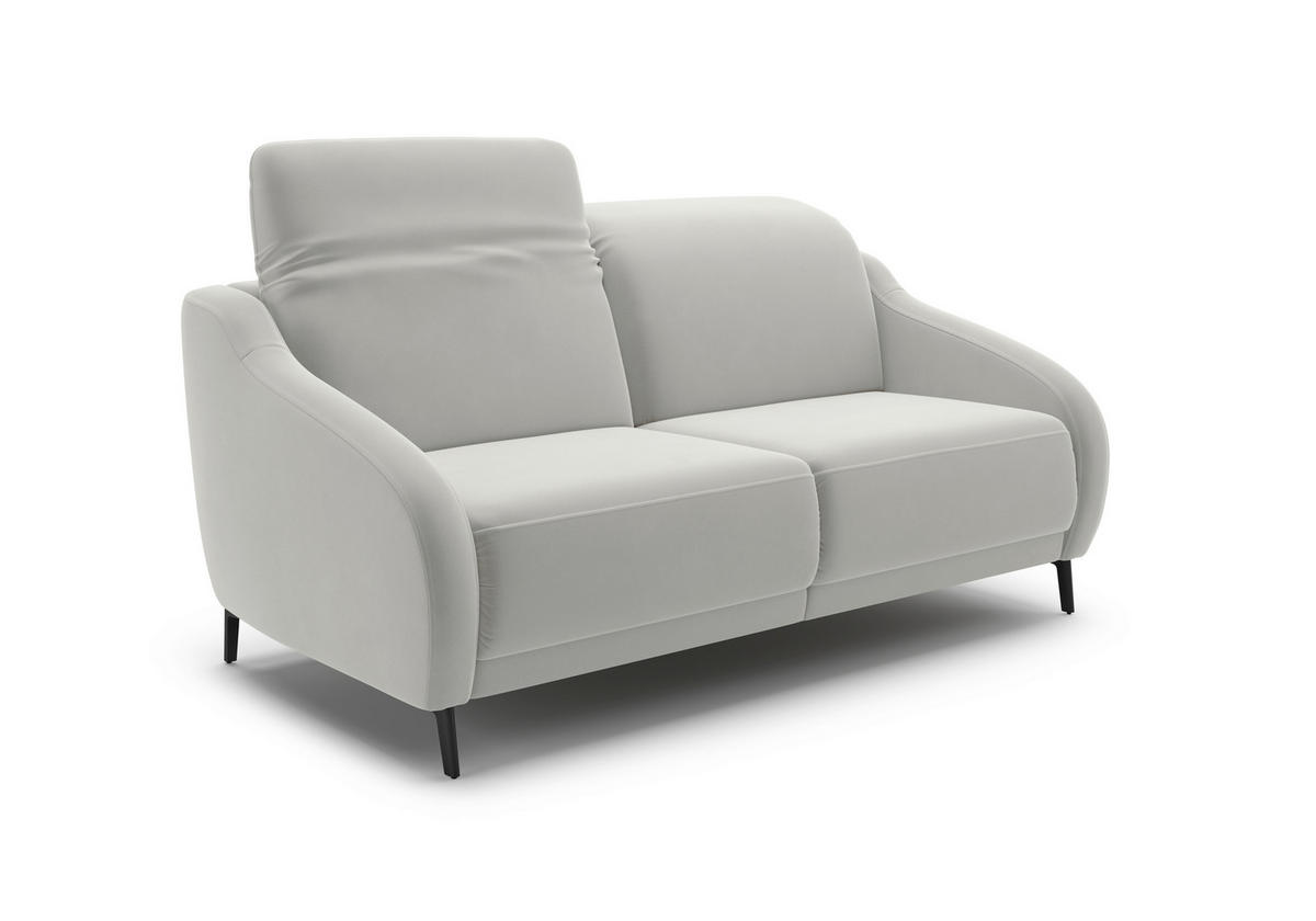 2,5-SITZER in Samt Sandfarben  - Sandfarben/Schwarz, MODERN, Textil/Metall (172/93/104cm) - Sit & More