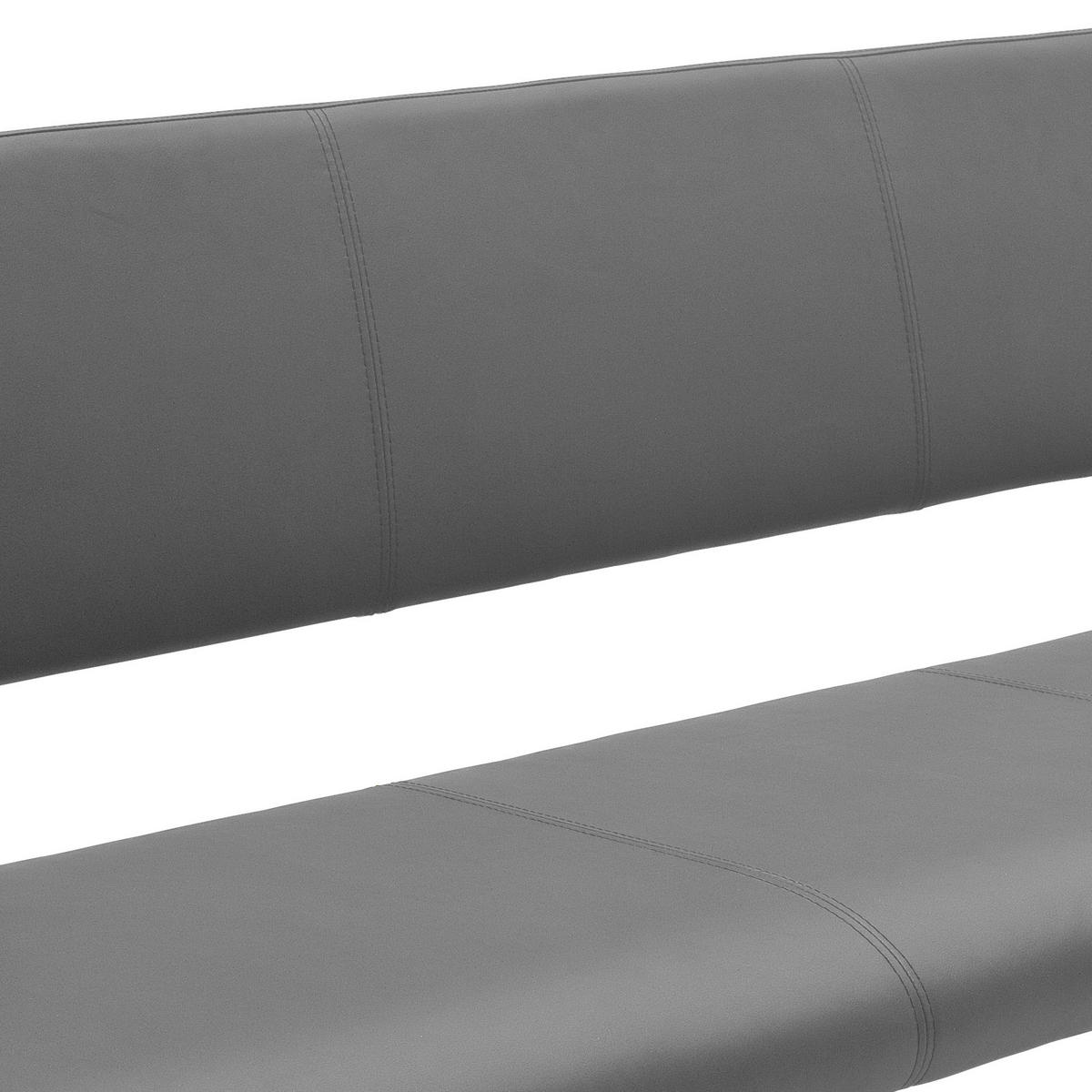 SITZBANK in Metall, Leder Grau, Edelstahlfarben  - Edelstahlfarben/Grau, Design, Leder/Metall (155/86/59cm) - Livetastic