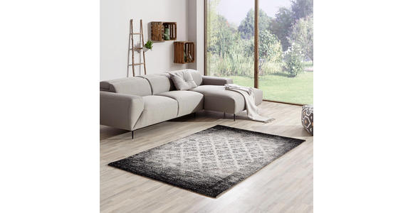 VINTAGE-TEPPICH 130/190 cm Schwarz - Schwarz, LIFESTYLE, Kunststoff/Textil (130/190cm) - Novel