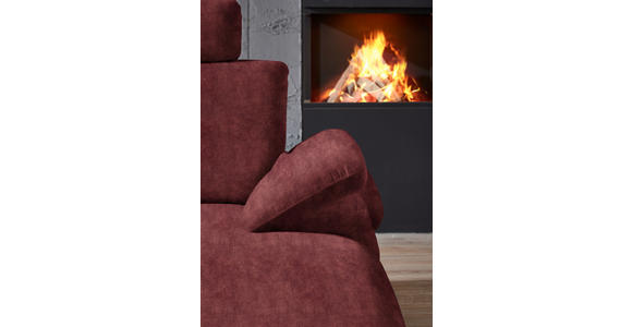 WOHNLANDSCHAFT in Velours Weinrot - Weinrot/Schwarz, Design, Textil/Metall (208/344/180cm) - Dieter Knoll