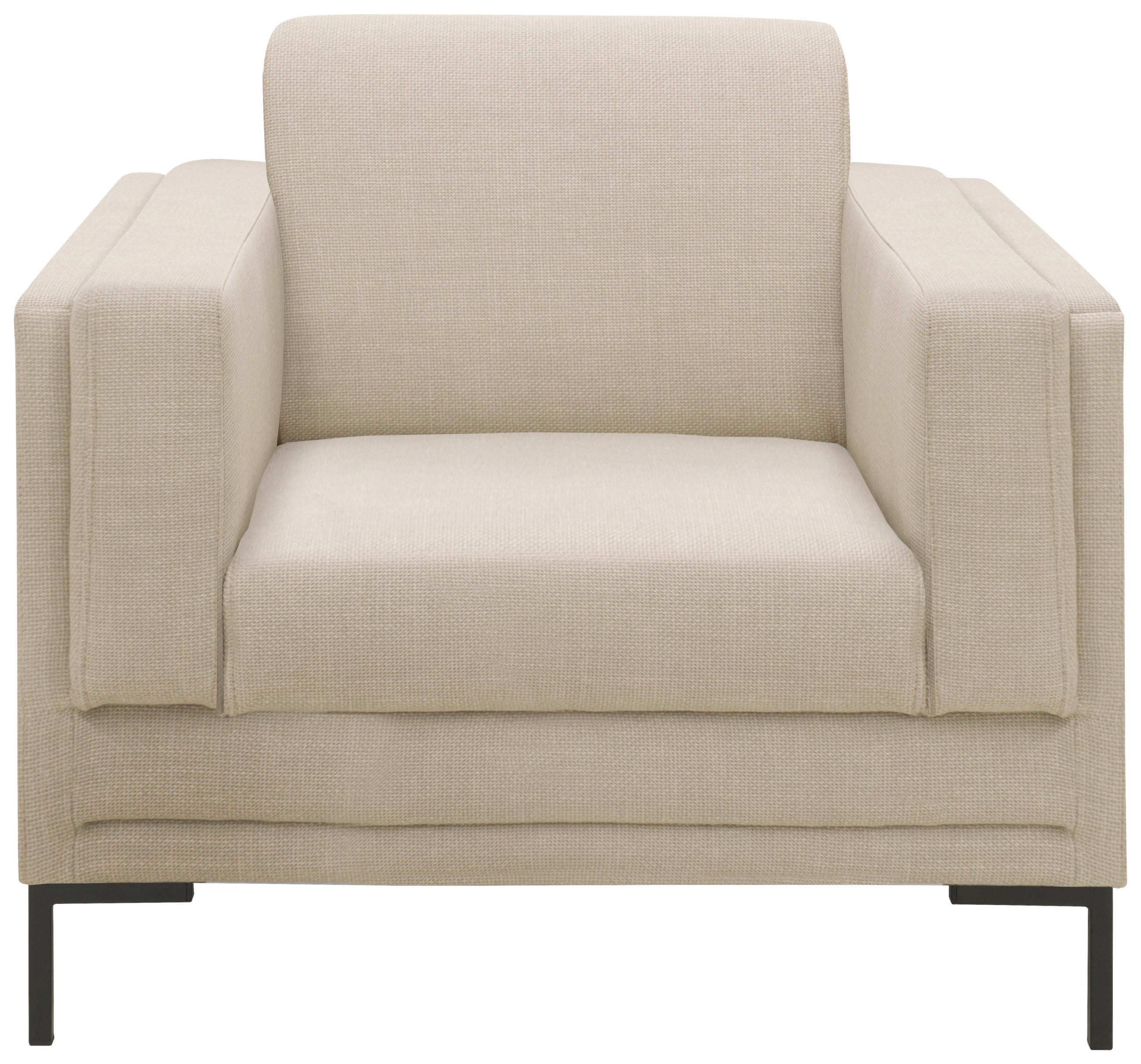 SESSEL Webstoff Beige - Beige/Silberfarben, Design, Textil/Metall (97/82/90cm) - LOOKS by W.Joop