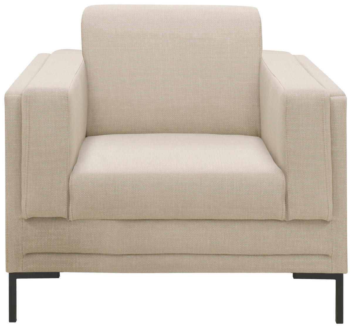 SESSEL in Webstoff Beige  - Beige/Silberfarben, Design, Textil/Metall (97/82/90cm) - LOOKS by W.Joop