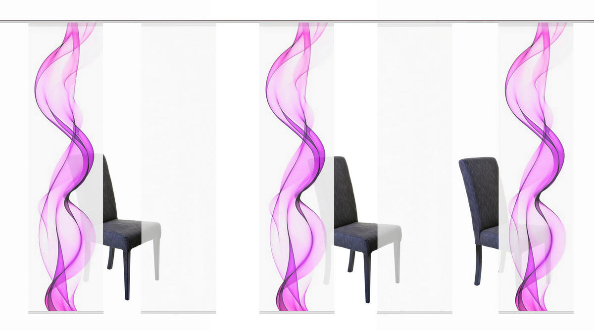 FLÄCHENVORHANG in Beere halbtransparent  - Beere, Design, Textil (5x60/245cm)