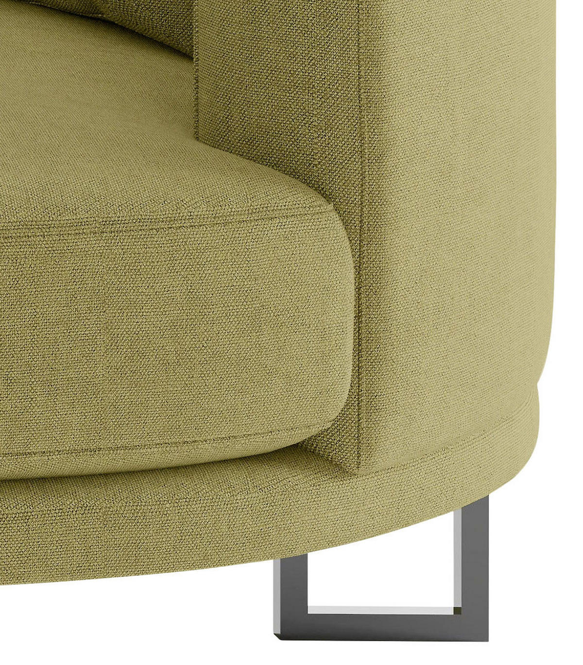 BIGSOFA in Webstoff Olivgrün  - Schwarz/Olivgrün, Design, Textil/Metall (283/150cm) - Livetastic