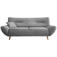 3-SITZER-SOFA in Chenille Silberfarben  - Wildeiche/Silberfarben, MODERN, Holz/Textil (205/81/90cm) - MID.YOU