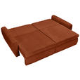 SCHLAFSOFA Cord, Plüsch Terracotta  - Terracotta/Schwarz, MODERN, Kunststoff/Textil (240/90/120cm) - Carryhome