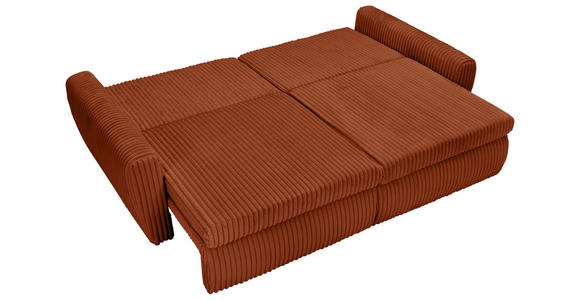 SCHLAFSOFA Cord, Plüsch Terracotta  - Terracotta/Schwarz, MODERN, Kunststoff/Textil (240/90/120cm) - Carryhome