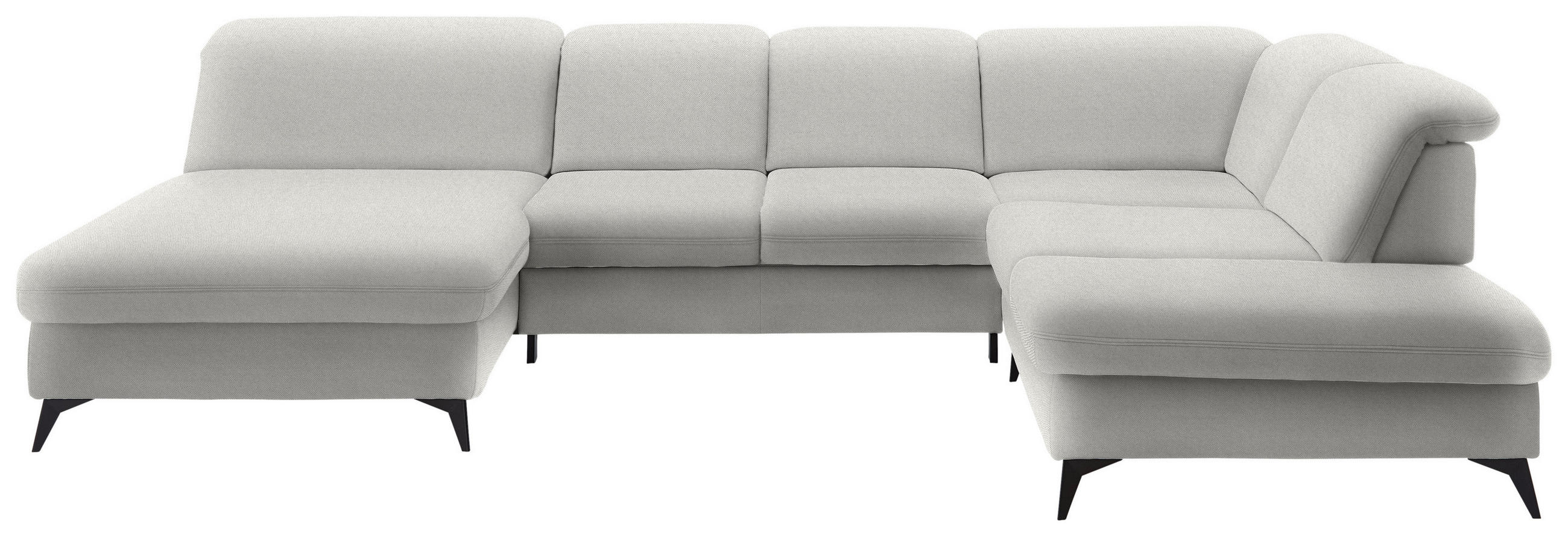 WOHNLANDSCHAFT Chenille Cappuccino  - Schwarz/Cappuccino, Design, Textil/Metall (198/369/255cm) - Beldomo Style