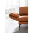 RÉCAMIERE in Echtleder Cognac  - Chromfarben/Cognac, Design, Leder/Metall (209/85-109/95-16cm) - Dieter Knoll