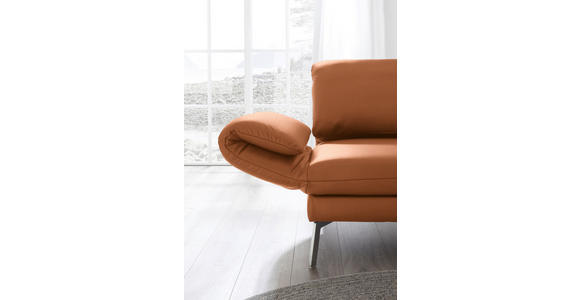 RÉCAMIERE in Echtleder Cognac - Chromfarben/Cognac, Design, Leder/Metall (209/85-109/95-16cm) - Dieter Knoll