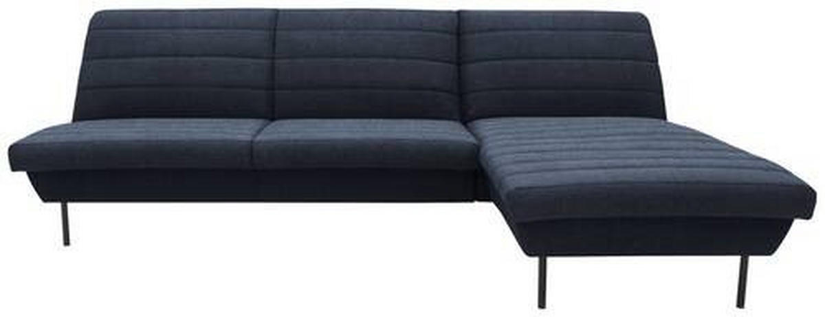 ECKSOFA Looks IX Blau Webstoff  - Blau/Schwarz, Design, Textil/Metall (274/168cm) - LOOKS by W.Joop
