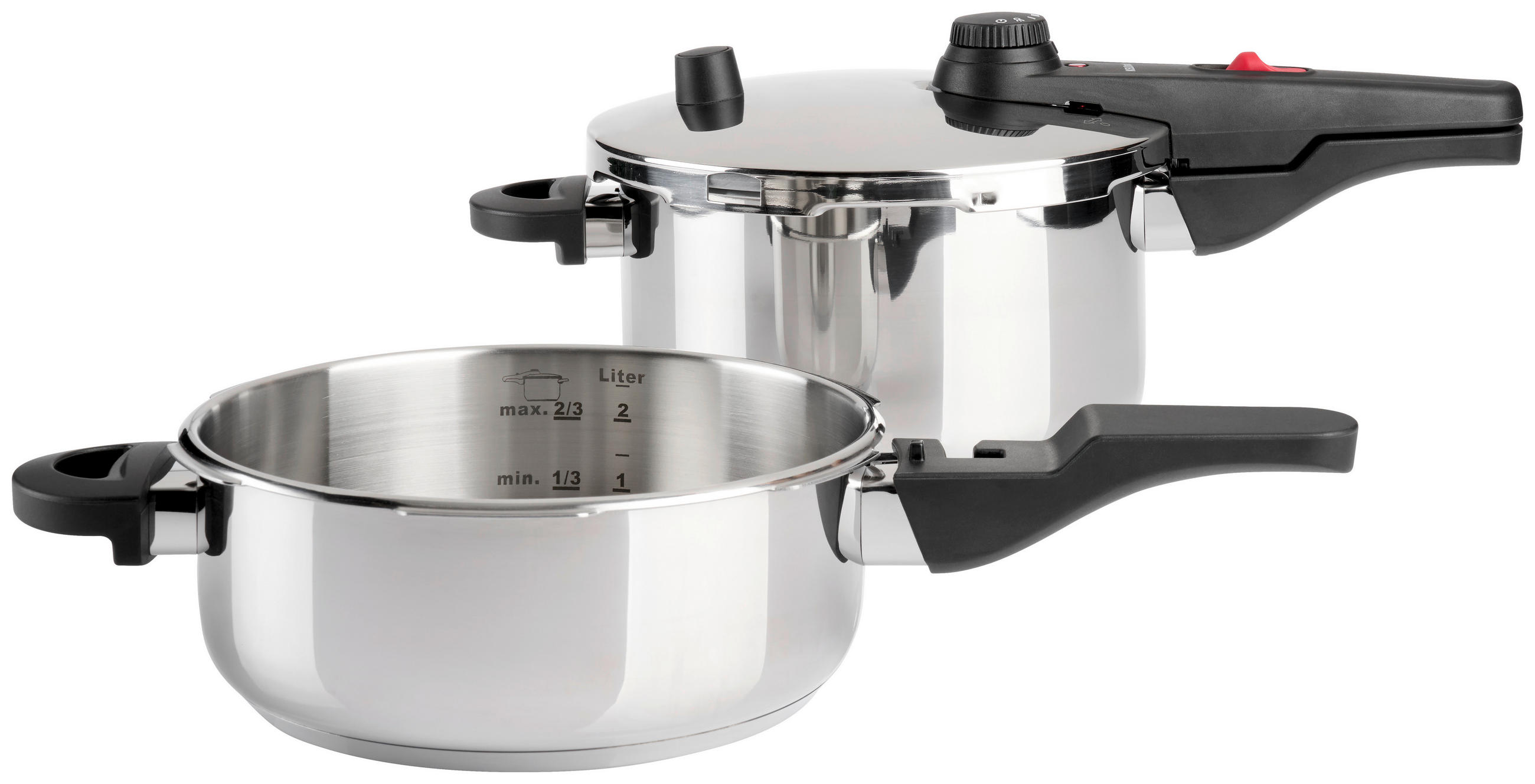 SCHNELLKOCHTOPFSET KELOmat ALFA 22 cm  - Edelstahlfarben, KONVENTIONELL, Metall (22cm) - Kelomat