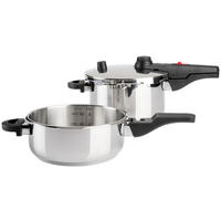 SCHNELLKOCHTOPFSET KELOmat ALFA 22 cm  - Edelstahlfarben, KONVENTIONELL, Metall (22cm) - Kelomat