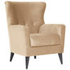 OHRENSESSEL Velours Creme    - Creme/Schwarz, KONVENTIONELL, Kunststoff/Textil (72/96/77cm) - Livetastic