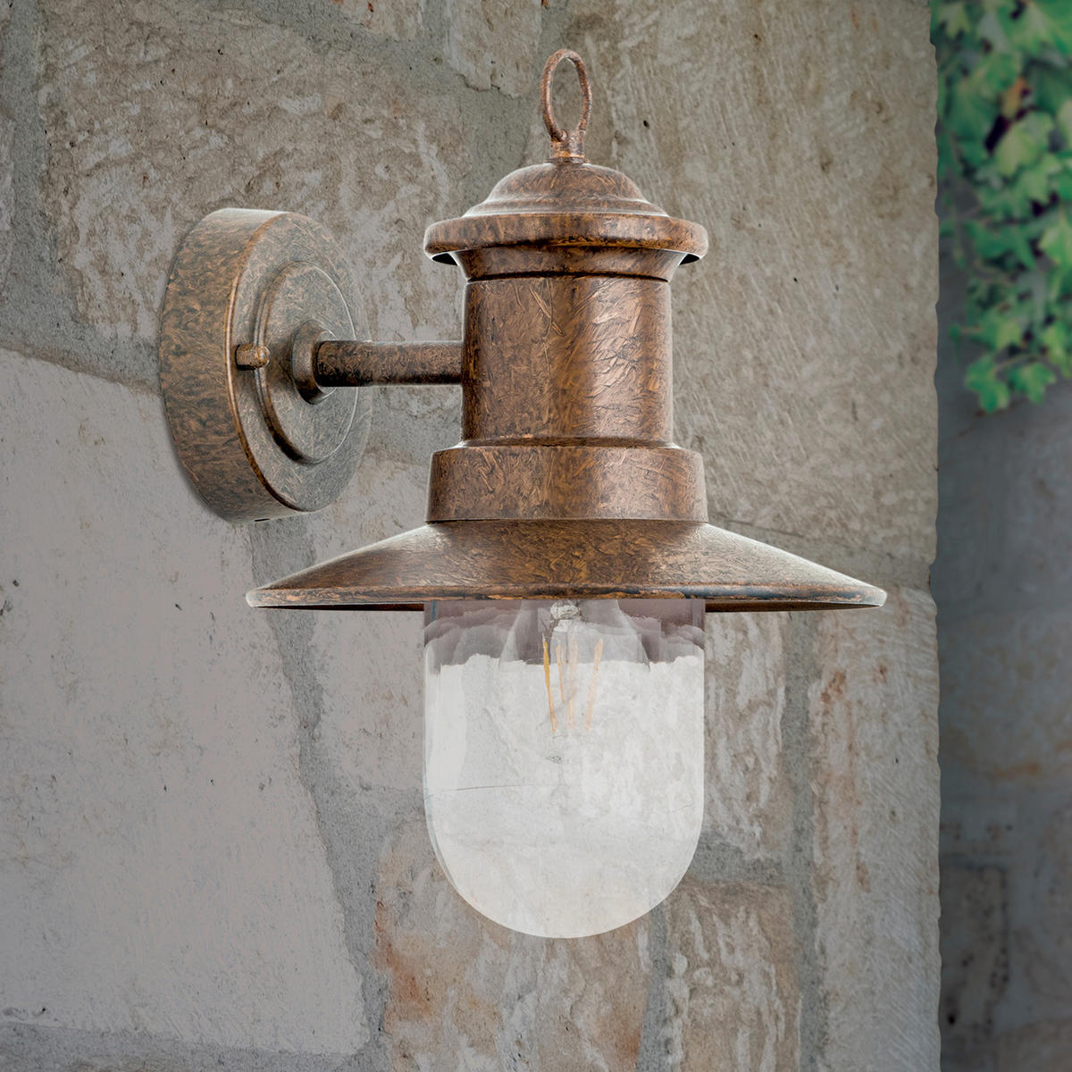 AUßENWANDLEUCHTE Leonie   - Braun, LIFESTYLE, Glas/Metall (22/32/25cm)