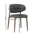 STUHL Webstoff Grau, Nussbaumfarben  - Nussbaumfarben/Grau, Design, Textil/Metall (53/79/58cm) - Novel