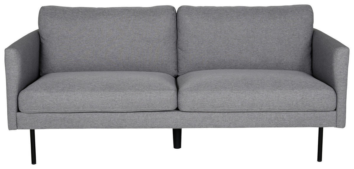 2-SITZER-SOFA Textilgeflecht Grau, Schwarz  - Schwarz/Grau, Design, Textil/Metall (180/78/80cm) - Livetastic