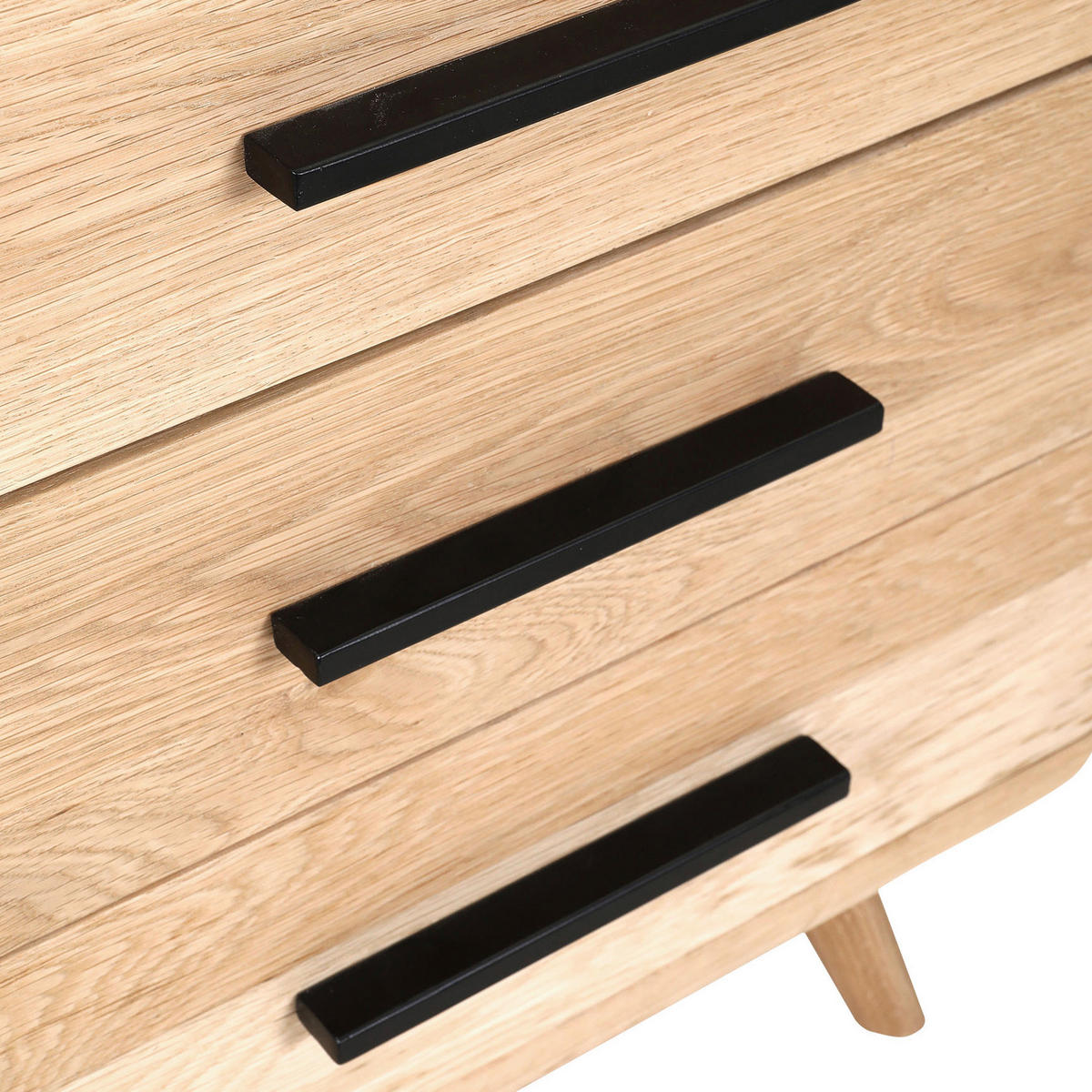 NACHTSCHRANK 48/65/40 cm Eiche massiv  - Eichefarben/Schwarz, Natur, Holz/Holzwerkstoff (48/65/40cm) - Landscape