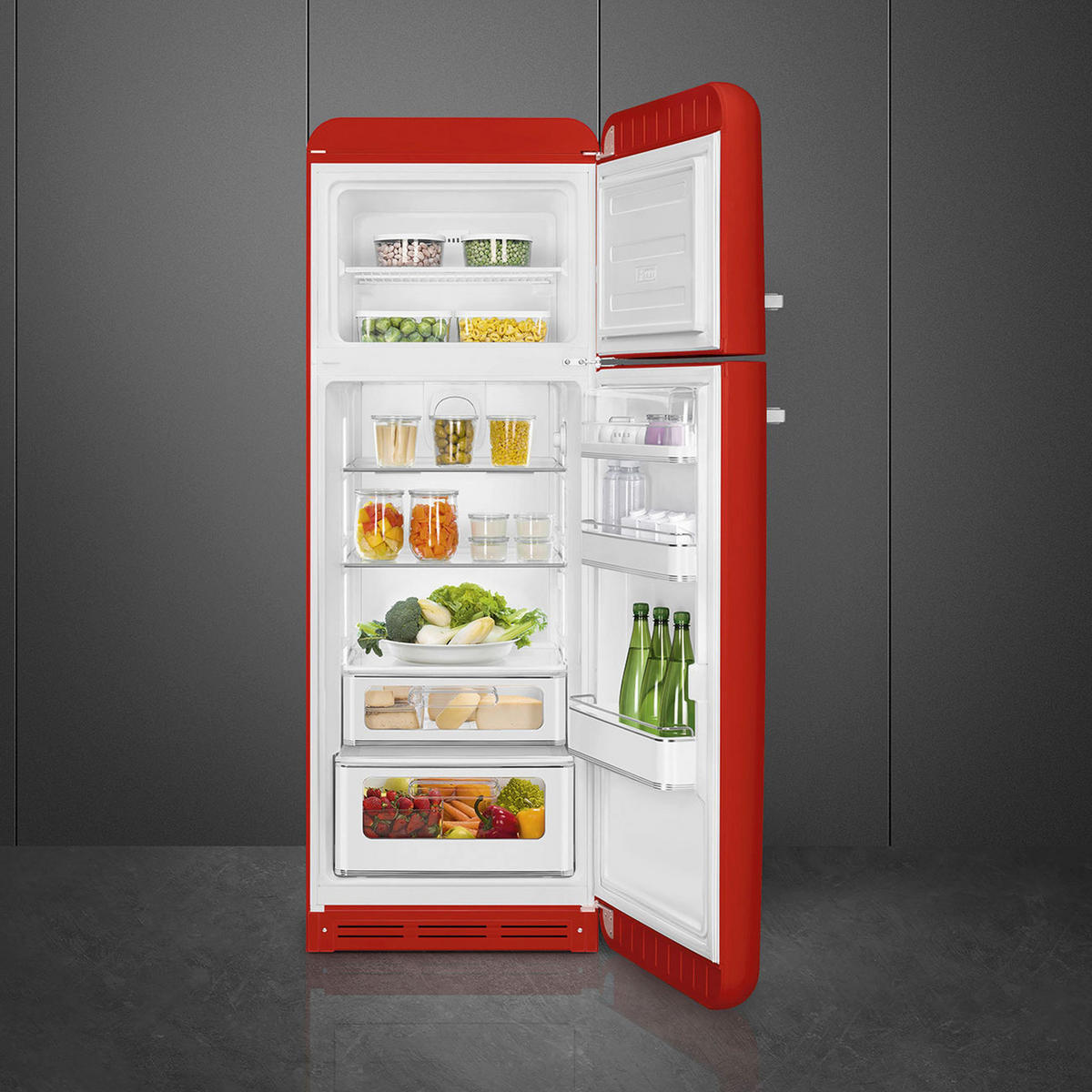 KÜHL-GEFRIER-KOMBINATION 60/178/72,8 cm FAB30RRD6  - Rot, Basics, Metall (60/178/72,8cm) - SMEG