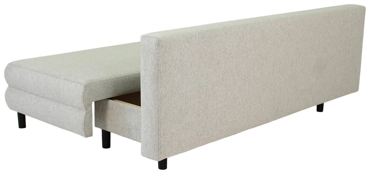 SCHLAFSOFA Webstoff Taupe  - Taupe/Schwarz, Design, Textil/Metall (197/84/92,5cm) - home24