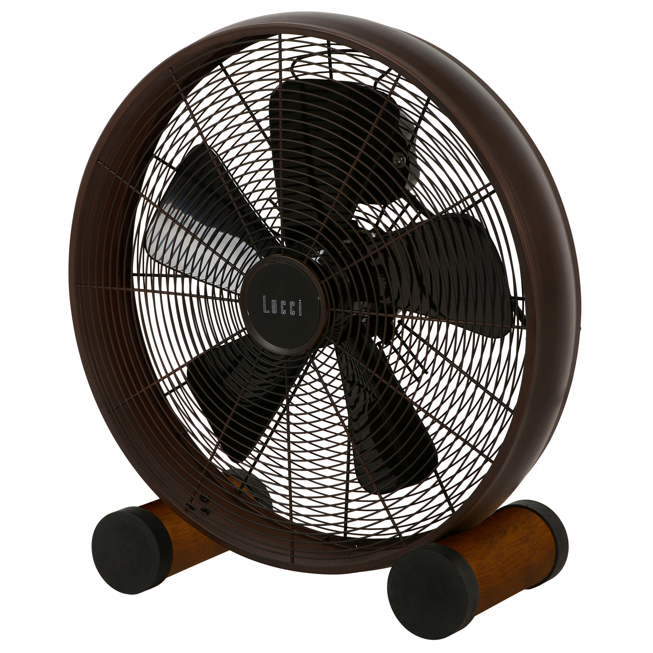 BODENVENTILATOR - Walnussfarben/Bronzefarben, Basics, Holz/Metall (47/46/19cm)