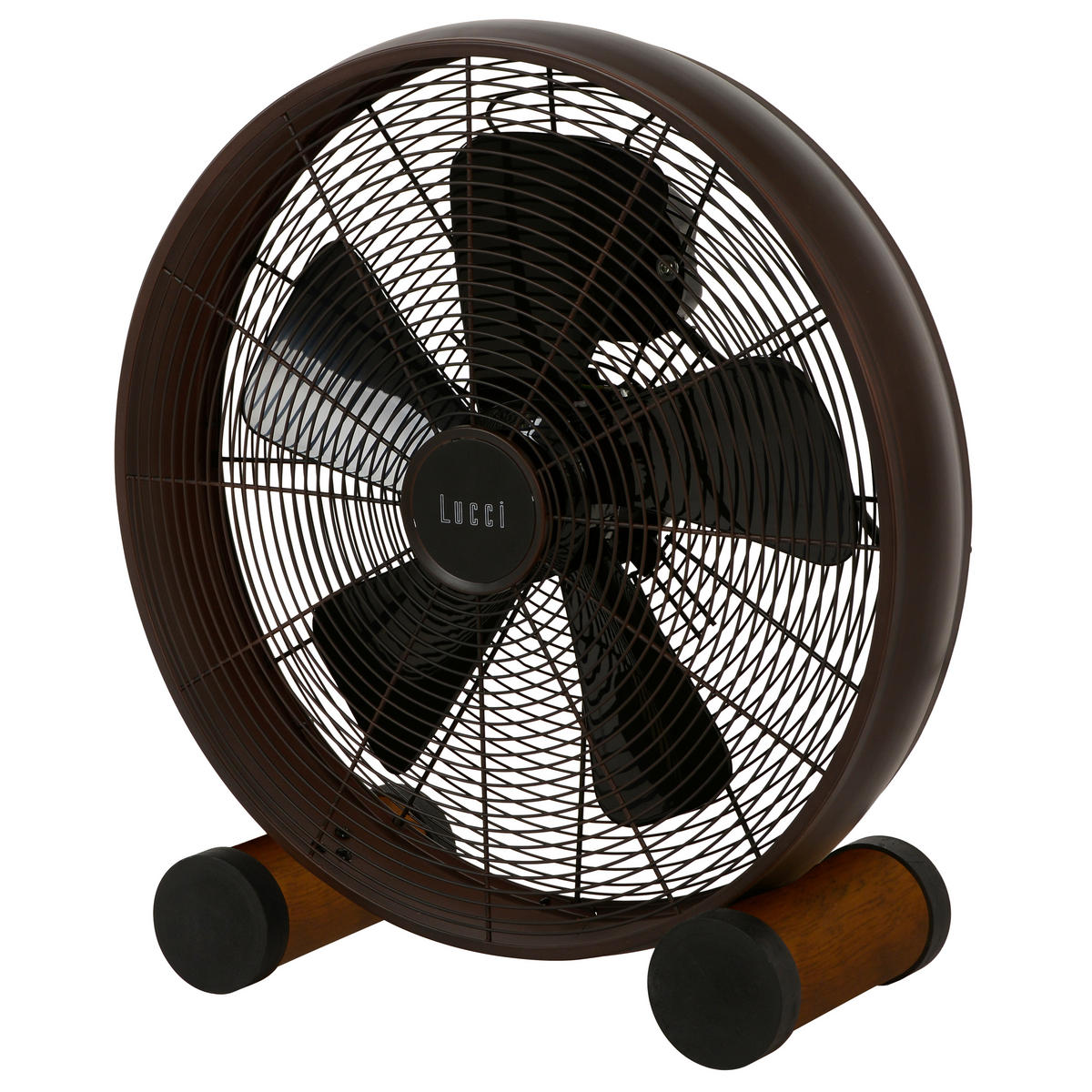 BODENVENTILATOR - Walnussfarben/Bronzefarben, Basics, Holz/Metall (47/46/19cm)