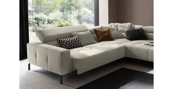ECKSOFA Naturfarben Cord - Schwarz/Naturfarben, KONVENTIONELL, Textil/Metall (311/219cm) - Hom`in
