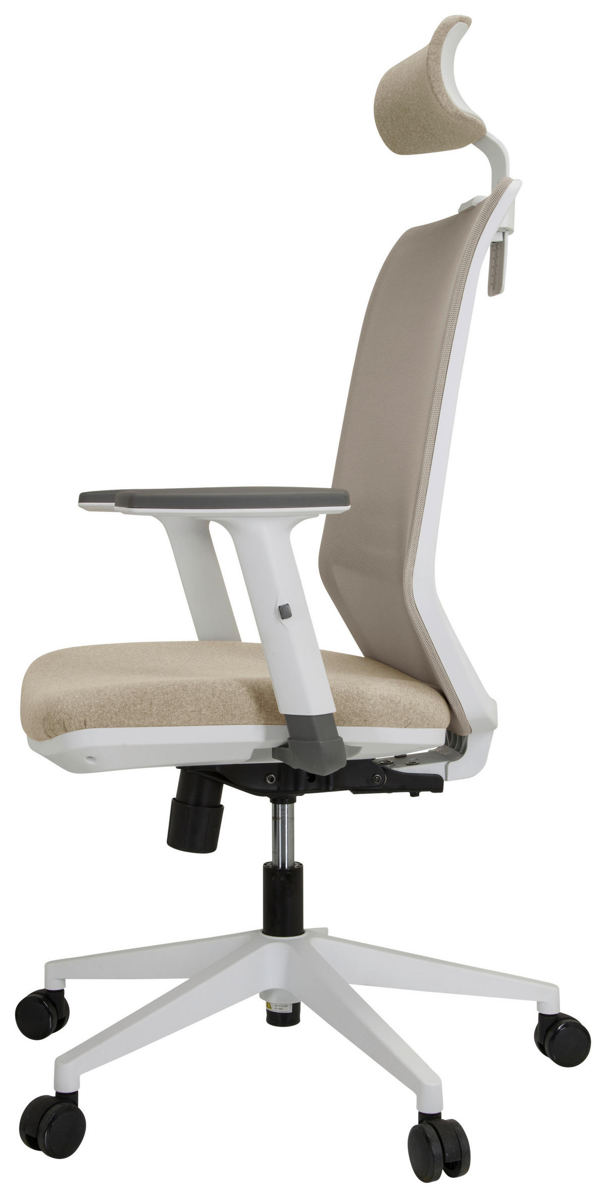 DREHSTUHL Netzbespannung, Flachgewebe Beige, Weiß  - Beige/Weiß, Basics, Kunststoff/Textil (70/117/62cm) - MID.YOU