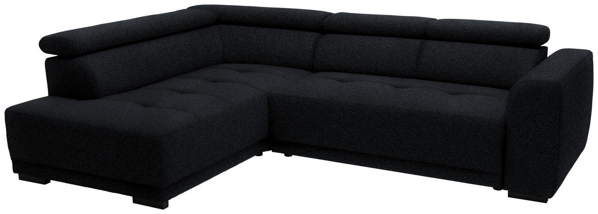 ECKSOFA in Chenille Anthrazit  - Anthrazit/Schwarz, Design, Kunststoff/Textil (205/284cm) - MID.YOU