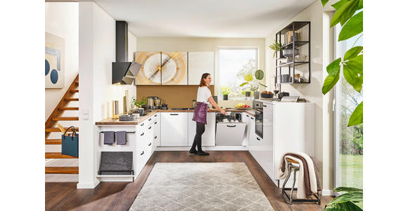 EINBAUKÜCHE - Braun/Weiß, Design, Holzwerkstoff - Dieter Knoll