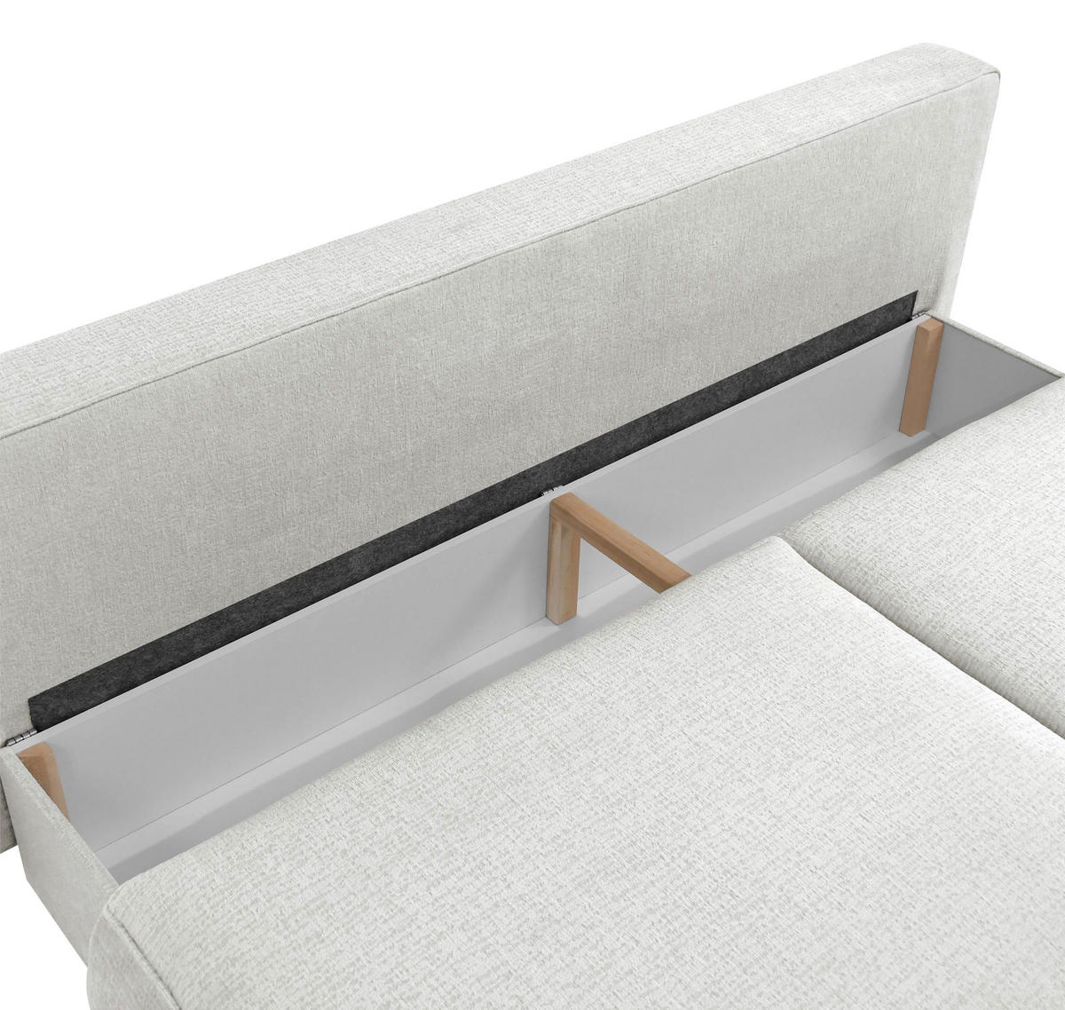 SCHLAFSOFA Jacquard Creme  inkl. Rückenkissen, Bettkasten, Schlaffunktion, Rücken echt, Liegefläche im Originalstoff  - Creme/Schwarz, KONVENTIONELL, Kunststoff/Textil (210/92/100cm) - Milino