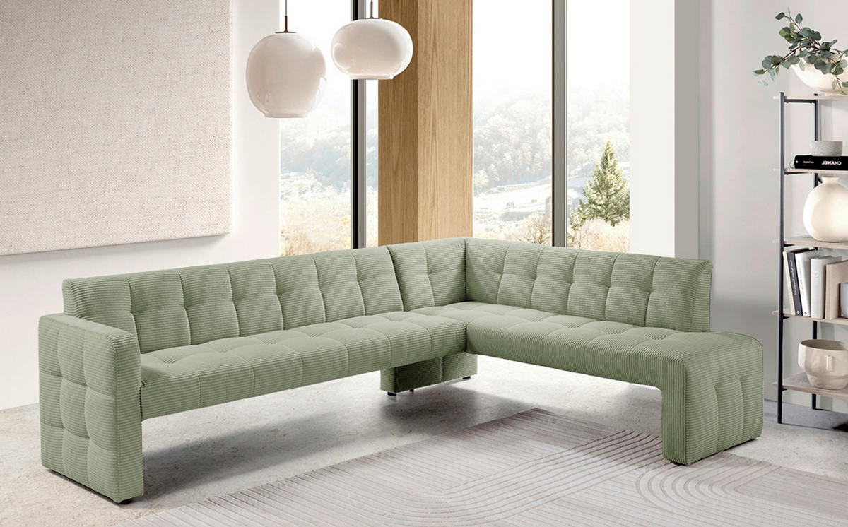 KLUPA KUTNA  boje mente  drvo, tekstil, drvni materijal      - boje mente/crna, Moderno, drvni materijal/drvo (265/197cm) - Livetastic