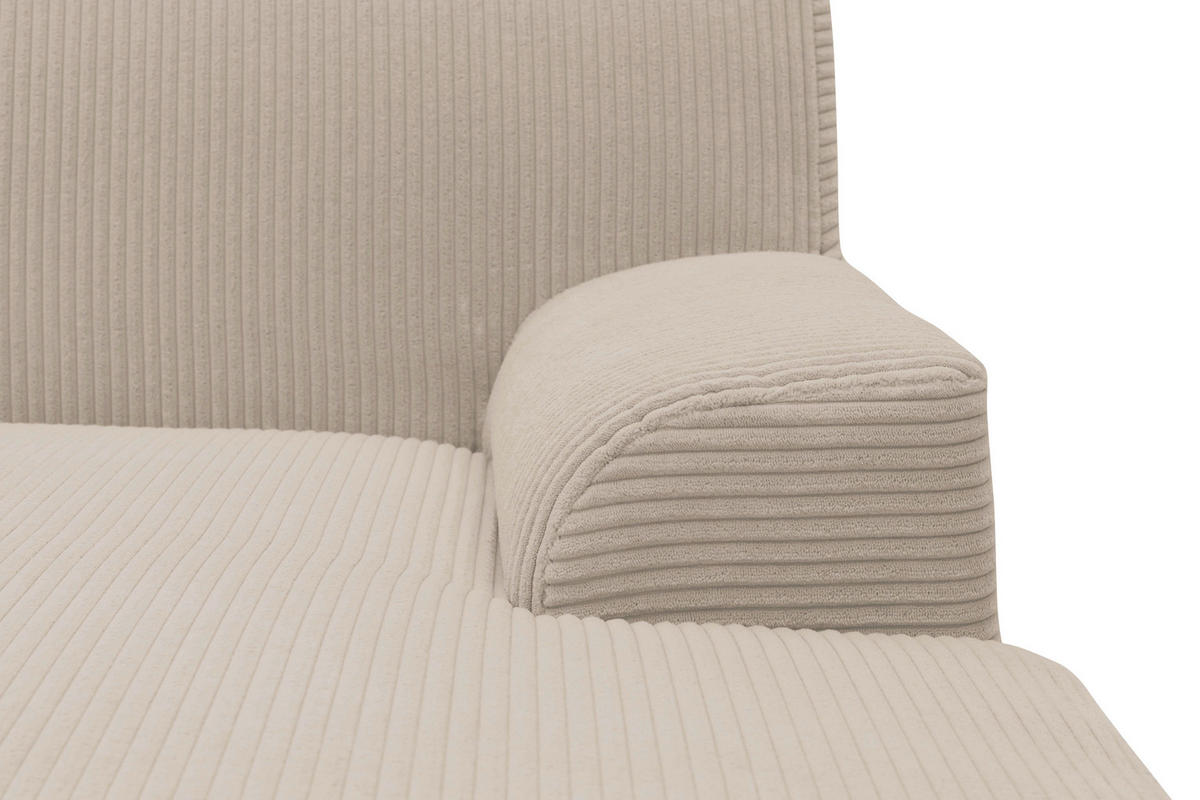 ECKSOFA CAPRI 2 Taupe Cord Zierkissen  - Taupe/Schwarz, Basics, Kunststoff/Textil (241/146cm) - MID.YOU