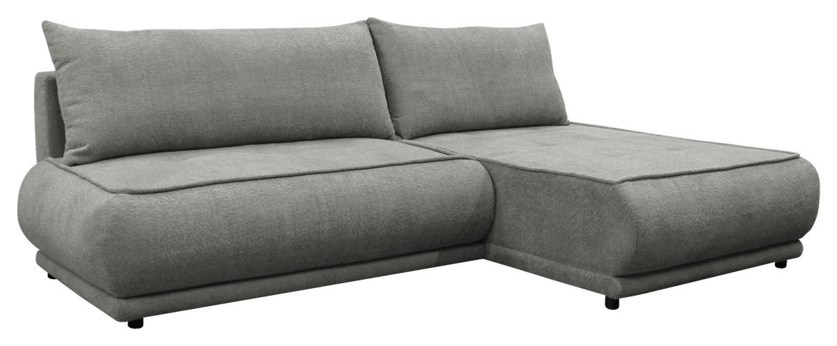 ECKSOFA  PAROS Grau Bouclé  - Schwarz/Grau, Design, Kunststoff/Textil (277/179cm) - MID.YOU