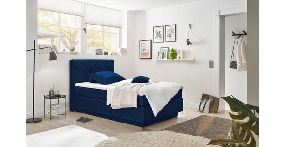 BOXSPRINGBETT 120/200 cm  in Blau  - Blau/Schwarz, KONVENTIONELL, Kunststoff/Textil (120/200cm) - Xora