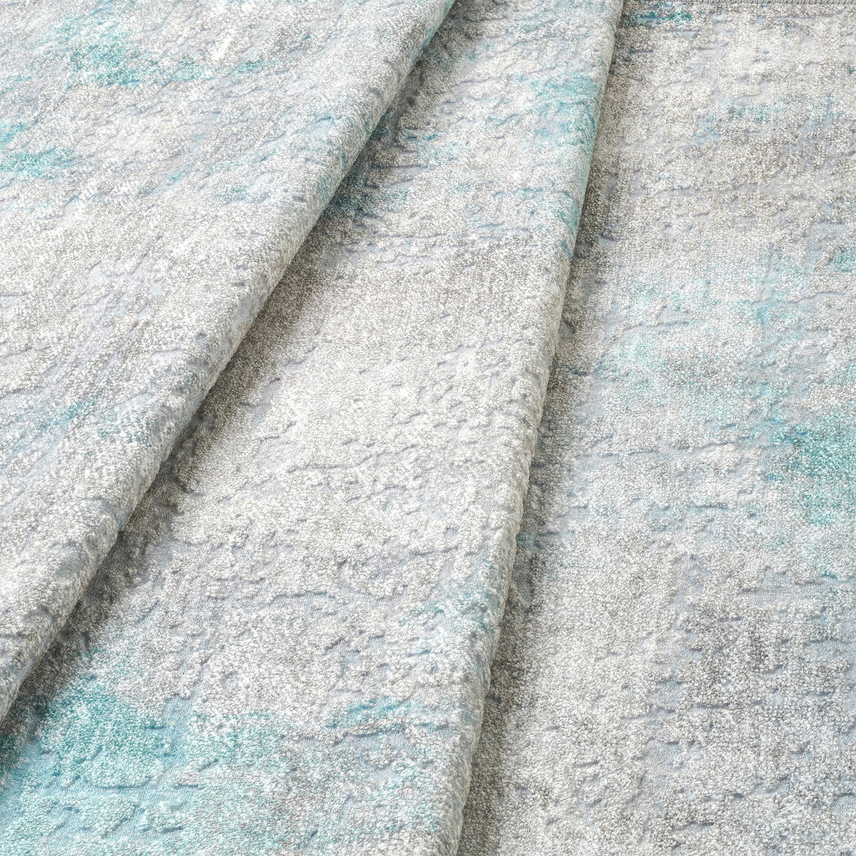 VINTAGE-TEPPICH 200/290 cm ONDEA ONIS Grau, Türkis, Hellgrau  - Türkis/Hellgrau, Design, Kunststoff/Textil (200/290cm) - Lindorug