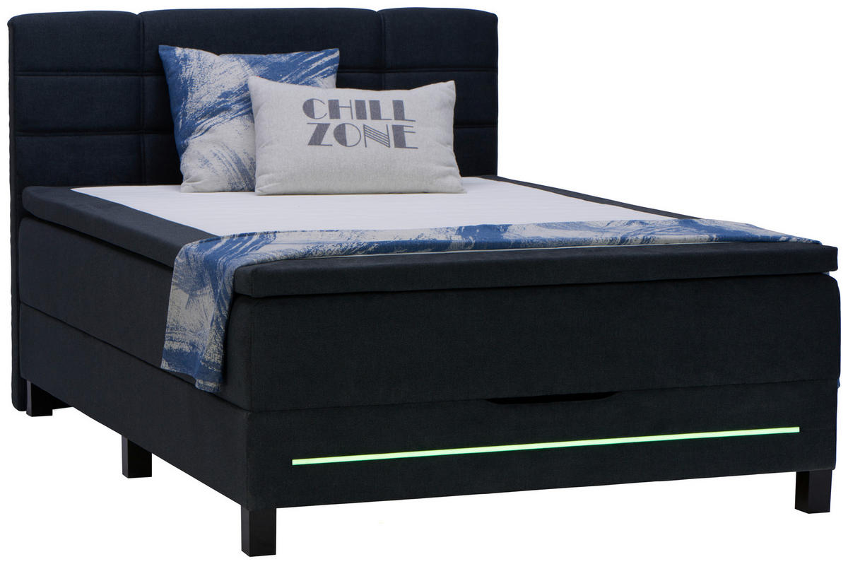 BOXSPRINGBETT 140/200 cm  in Anthrazit  - Anthrazit/Schwarz, Konventionell, Holzwerkstoff/Kunststoff (140/200cm) - Carryhome
